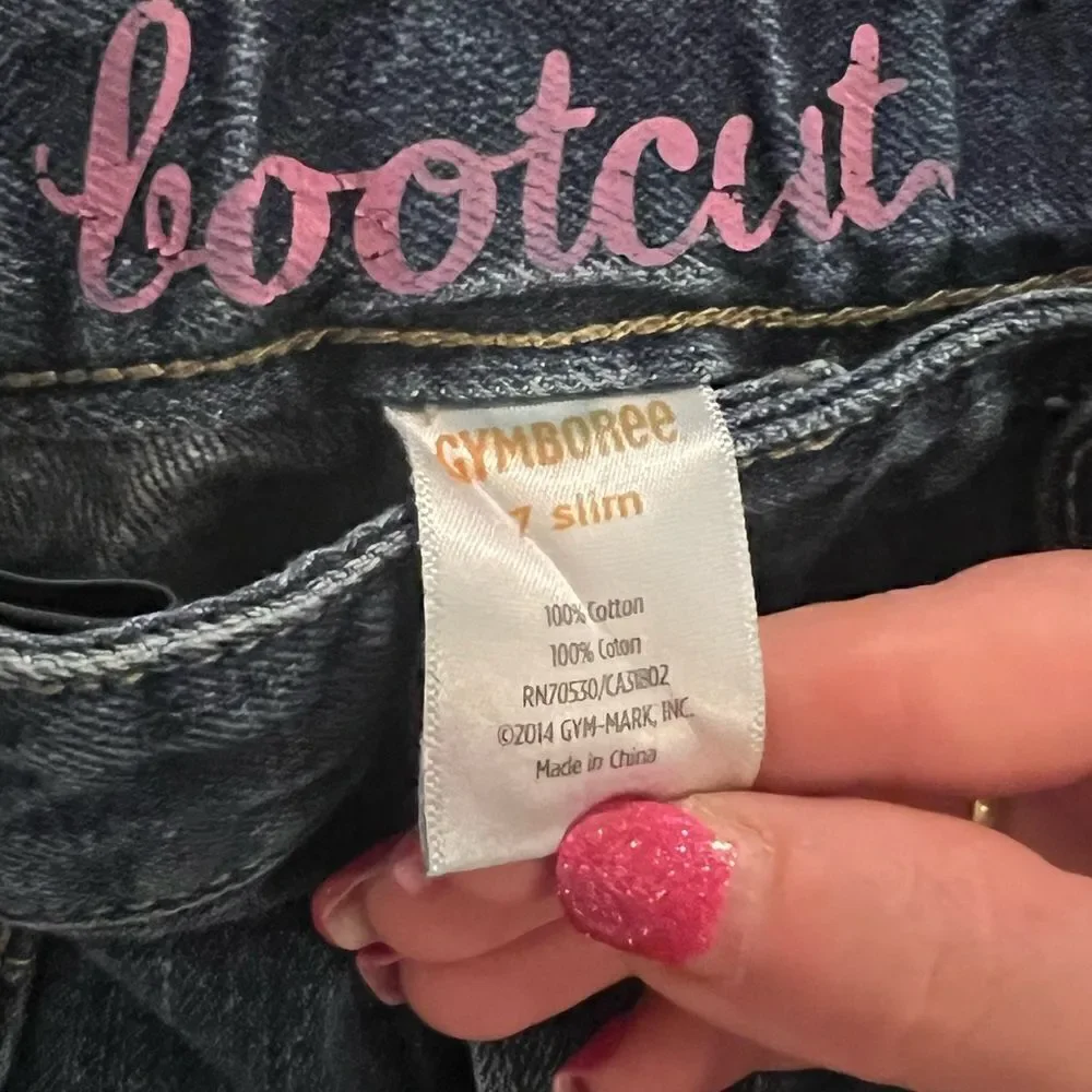 Gymboree size 7 bootcut jeans with rhinestone button
